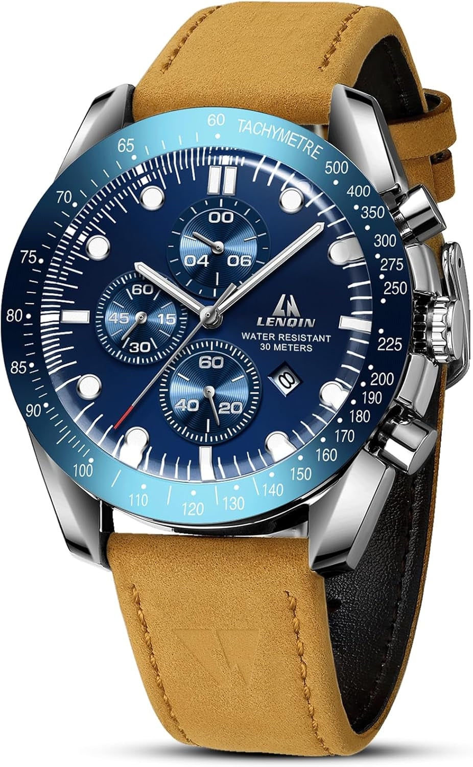 Mens Watches Leather Watch Luminous Analog Quartz Watch for Men