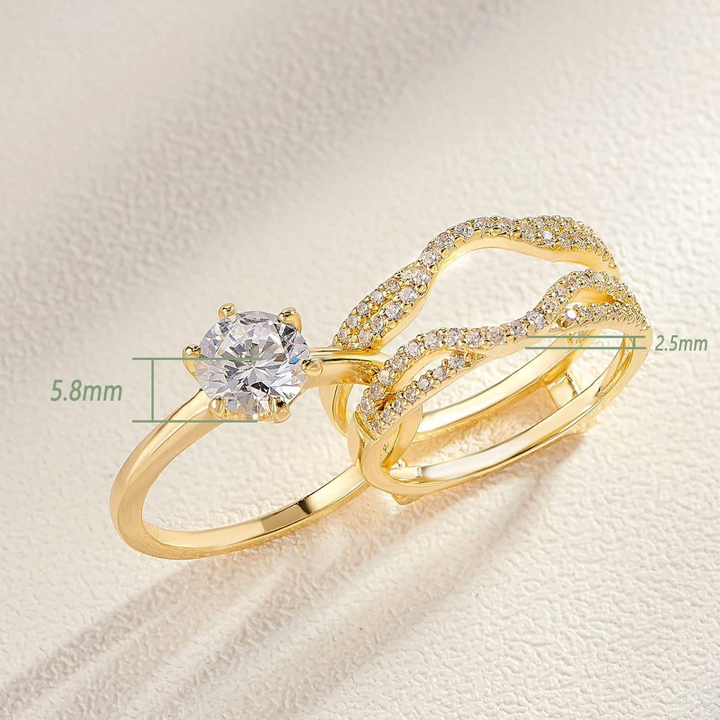 Wedding Rings for Women Solitaire Ring Enhancer for Engagement Ring Sterling Silver Size 4-13
