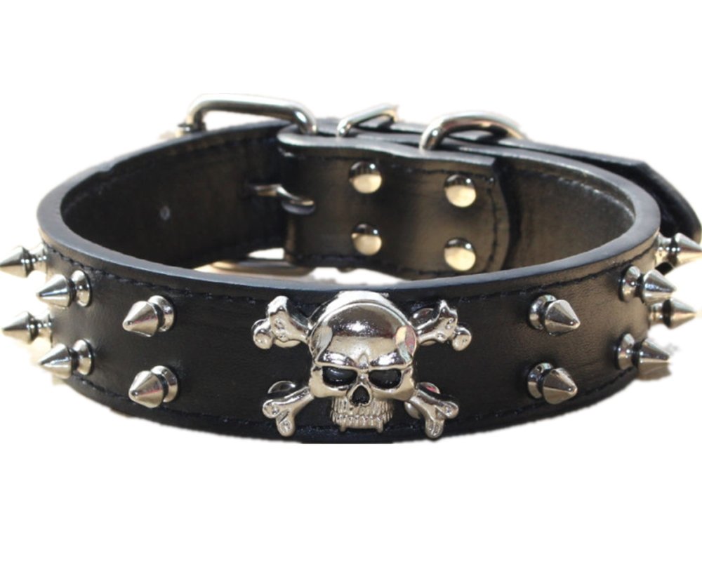 Haoyueer Spiked Leather Dog Collar