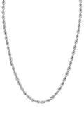 Men'S Silver-Tone Stainless Steel 2.3MM Rope Link 24" Chain Necklace -