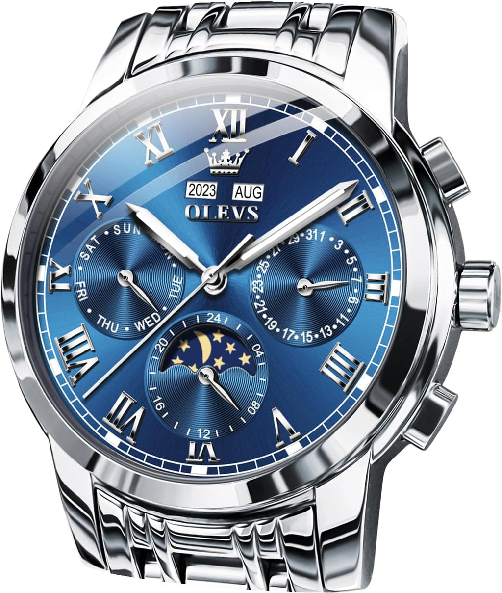 Mens Automatic Watches Self Winding Mechanical Luxury Dress Stainless Steel Waterproof Wrist Watches for Men