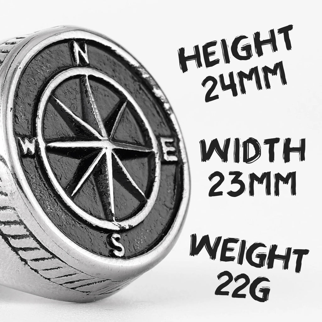 Navigator Compass Sailor Anchor Stainless Steel Mens Rings Punk Hip Hop for Male Boyfriend Jewelry Creativity Gift Wholesale