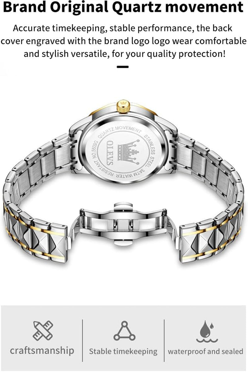 Watches for Men Luxury Diamond Casual Large Dial Watches Stainless Steel Waterproof Business Dress Analog Luminous Date Mens Watches