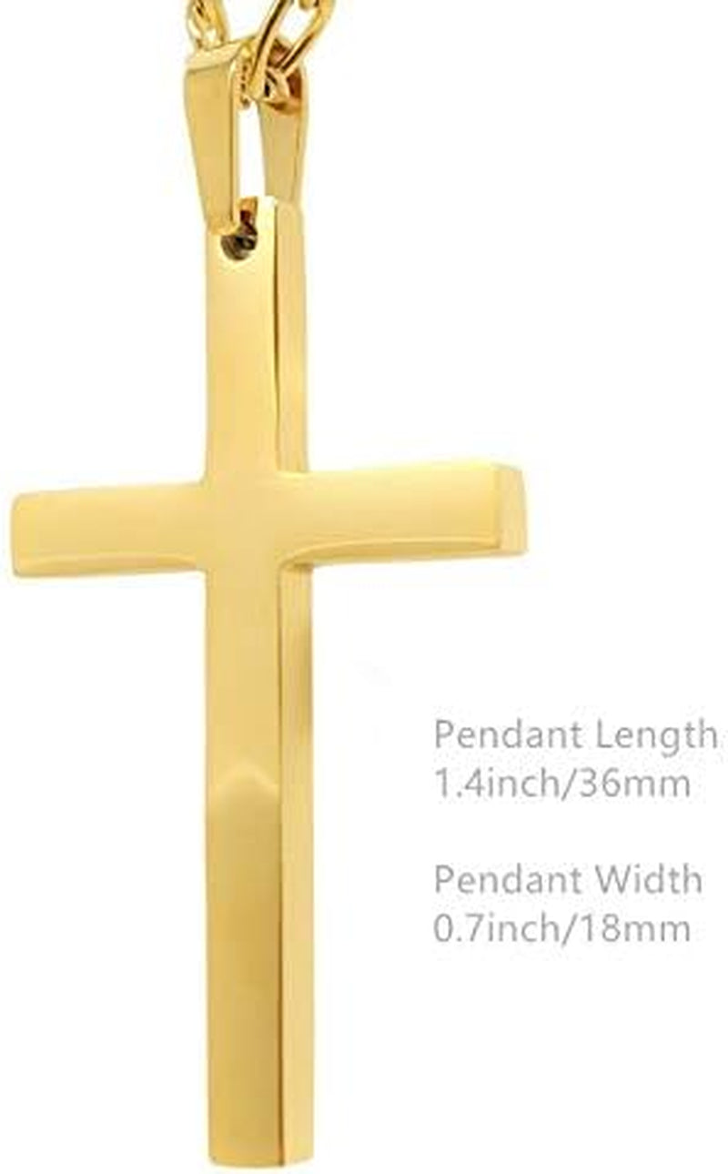 Gold Figaro Link Chain Necklace for Men Women & Teens Boys 18K Gold Plated Stainless Steel Necklace,Fashion Jewelry,Wear Alone or with Pendant,18-26 Inch