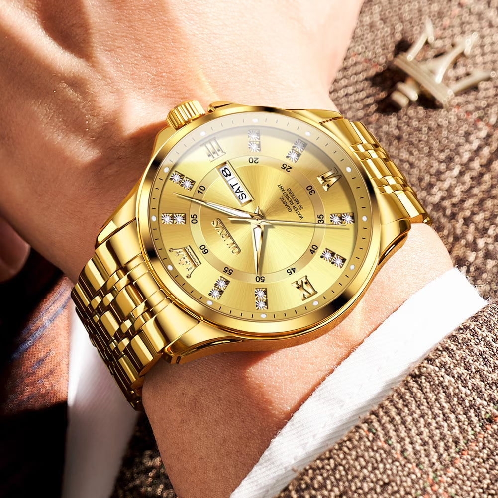 Watches for Men Business Dress Analog Quartz Date Stainless Steel Easy Read Waterproof Luminous Luxury Casual Mens Wrist Watches Reloj Para Hombre