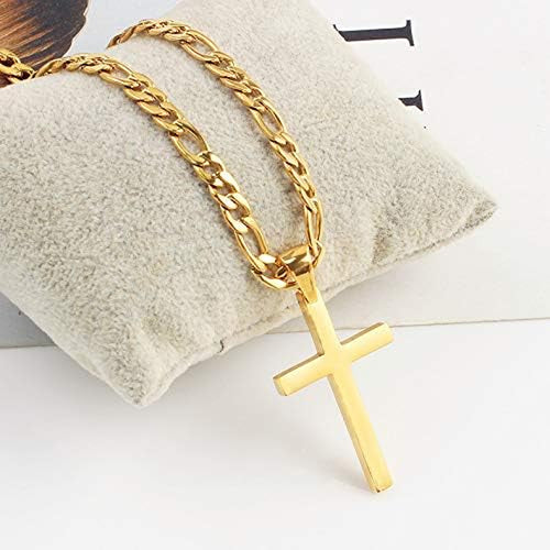 Gold Figaro Link Chain Necklace for Men Women & Teens Boys 18K Gold Plated Stainless Steel Necklace,Fashion Jewelry,Wear Alone or with Pendant,18-26 Inch