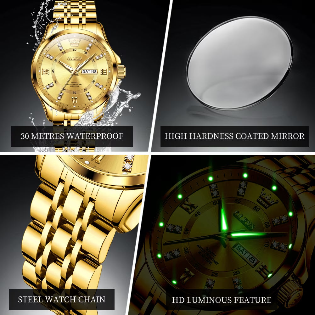 Watches for Men Business Dress Analog Quartz Date Stainless Steel Easy Read Waterproof Luminous Luxury Casual Mens Wrist Watches Reloj Para Hombre