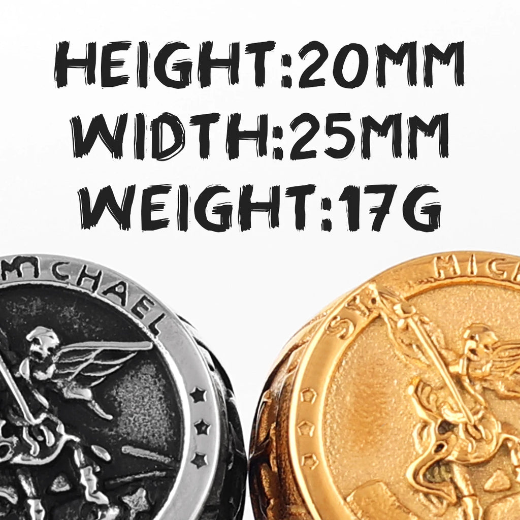 Archangel Saint Michael Exorcism Stainless Steel Mens Rings Punk Amulet for Male Boyfriend Jewelry Creativity Gift Wholesale