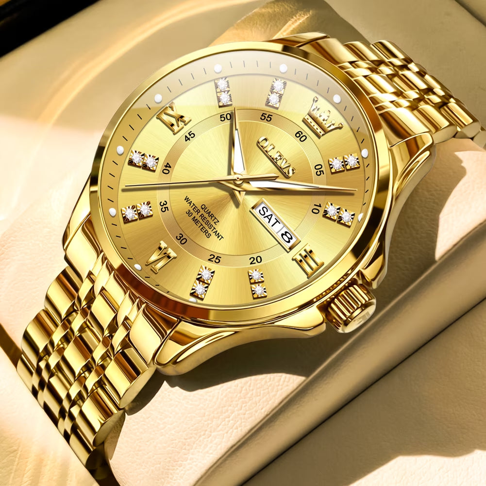 Watches for Men Business Dress Analog Quartz Date Stainless Steel Easy Read Waterproof Luminous Luxury Casual Mens Wrist Watches Reloj Para Hombre