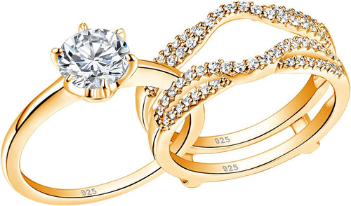 Wedding Rings for Women Solitaire Ring Enhancer for Engagement Ring Sterling Silver Size 4-13