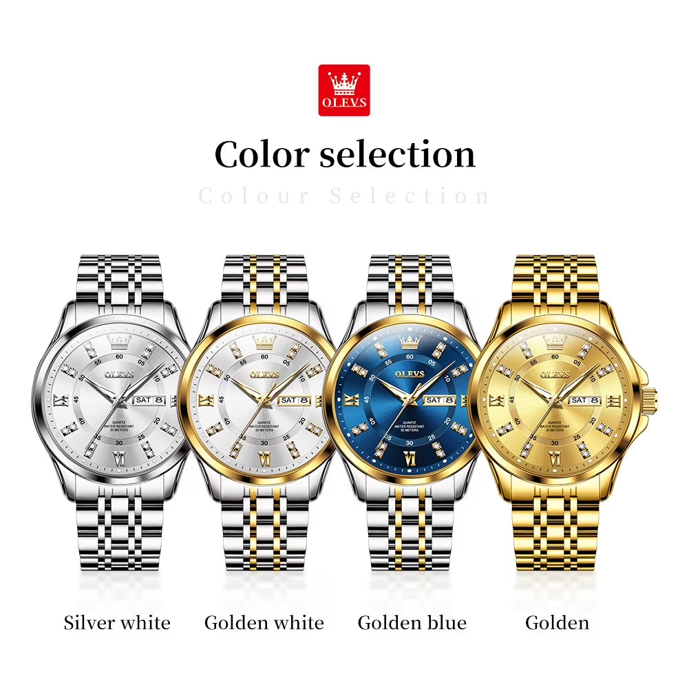 Watches for Men Business Dress Analog Quartz Date Stainless Steel Easy Read Waterproof Luminous Luxury Casual Mens Wrist Watches Reloj Para Hombre